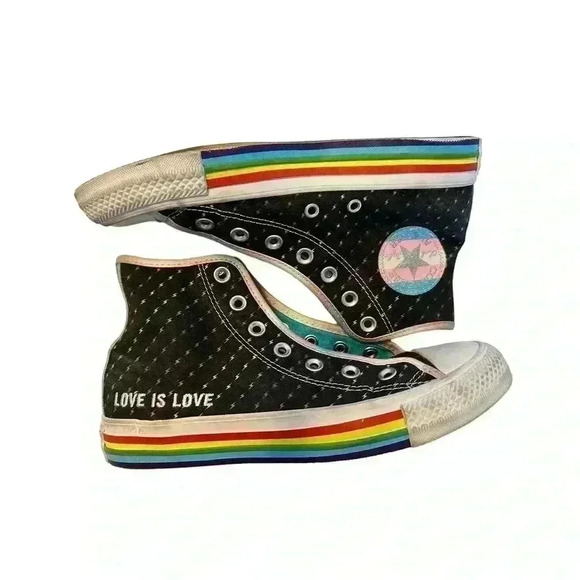 Converse Chuck Taylor All Star Hi Rainbow Pride Sneaker Love is Love M 4.5 W 6.5 - Picture 1 of 14